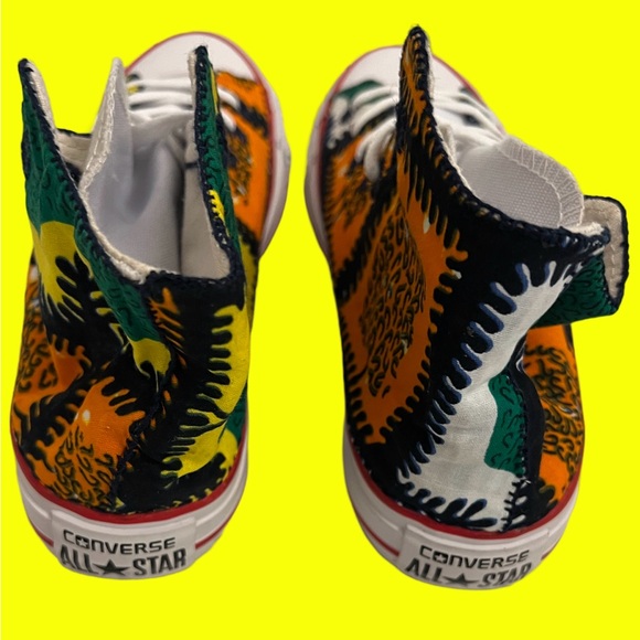 Converse Custom Hi Tops In Colorful African Print - Picture 7 of 12